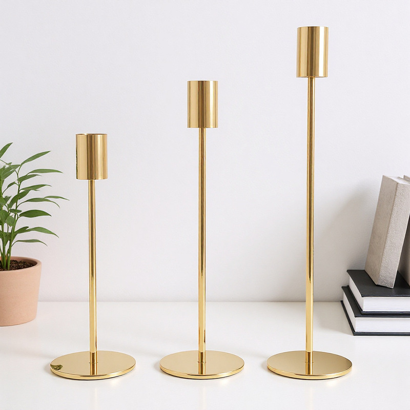 Cross-Border Supply of European-Style Candlestick Ornaments, High-End Hotel Party Candle Cups, Nordic Metal Iron Art Candle Holders