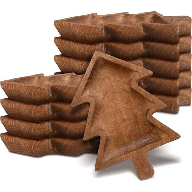 Wooden dough bowl wood tree shaped bowl Tree Farmhouse dough bowl candle decoration making bread fruit table supplies