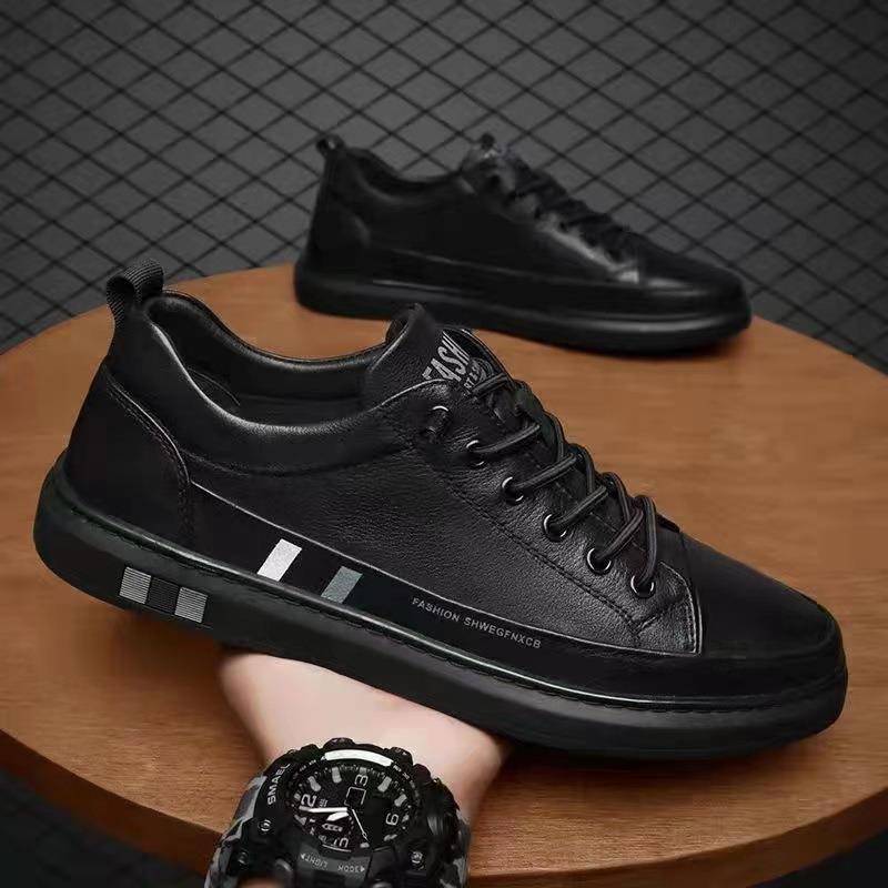 2023 nuevos zapatos de los hombres zapatillas planas de moda del todo-fósforo slip-on zapatos blancos zapatos de cuero negro de los hombres ocasionales