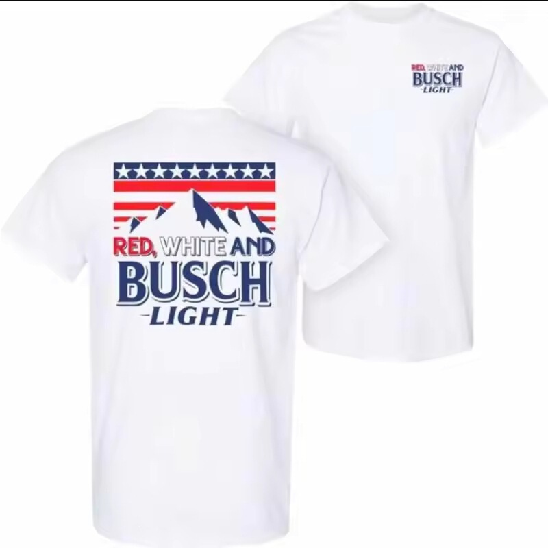 Cross-Border Pure Cotton Short-Sleeve T-Shirt, American Style, Trendy, Light Colors, Red, White, Black, Blue, Gray, Red, White Cross-Border Pure Cotton Short-Sleeve T-Shirt, American Style, Trendy, Light Colors, Red, White, Black, Blue, Gray, Red, White