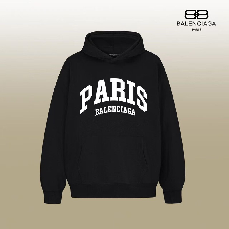 2026 Cross-Border Foreign Trade Paris Pure Cotton Bl New Style Sweatshirt with Printed Logo Letters Long-Sleeved Hooded Sweatshirt for Men and Women