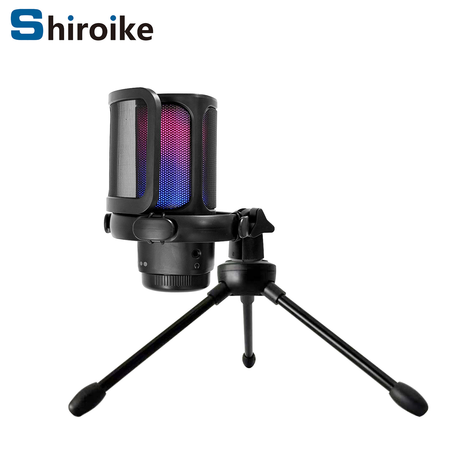 Gam-Ss1 Condenser Microphone Rgb Microphone Game Live Broadcast Karaoke Desktop Recording with Anti-Spray Net