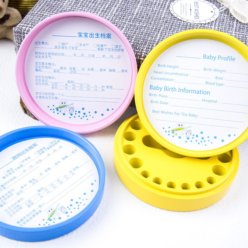 Caja de almacenamiento de dientes de leche de bebé personalizada para niños y niñas de dibujos animados para guardar dientes de leche caja de regalo de cumpleaños