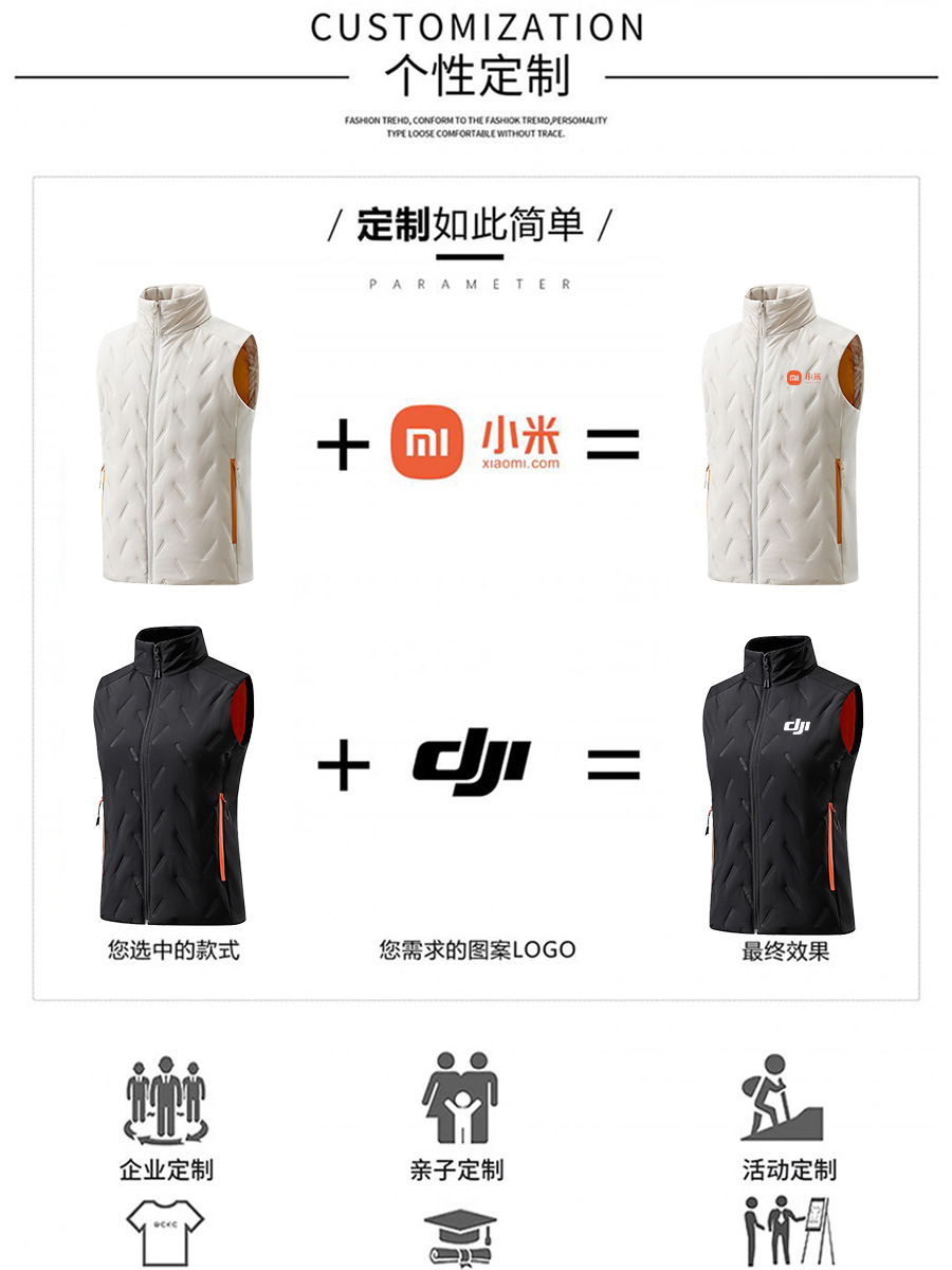 Al aire libre transfronterizo impermeable de terciopelo con venta de herramientas de abrazadera de caballo chaqueta de algodón chaleco de moda masculino personalizado invierno