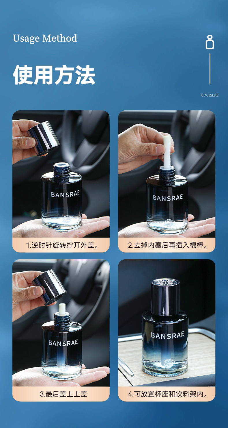 Gardenia Car Aromatherapy High-end Car Perfume Lasting Light Fragrance Cologne Men's Special Car Fragrance Odor Removal
