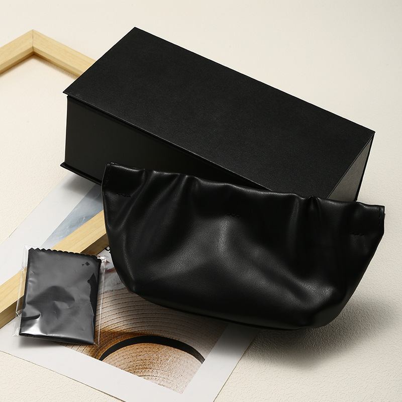 ブラック21種類の白板雲包眼鏡ケース3点セットソフトパック太陽墨鏡ケースカバー紙ケース鏡布可