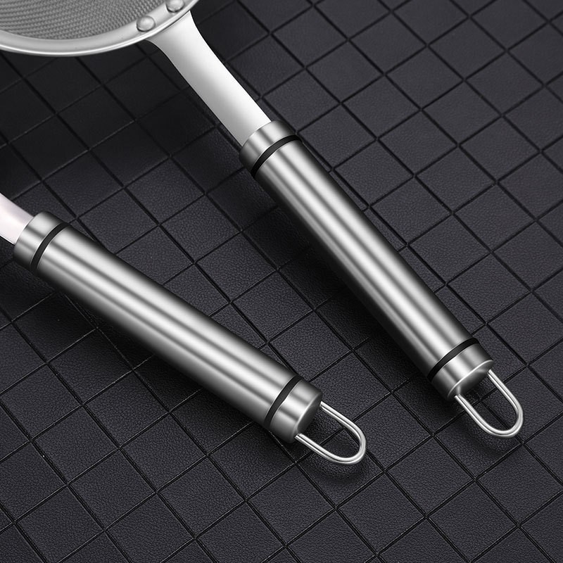 Fuga de malla de acero inoxidable 304 Jugo doméstico Leche de soja Filtro cifrado Filtro tamiz Cocina olla caliente Filtro de aceite Cuchara con colador de rejilla de aceite