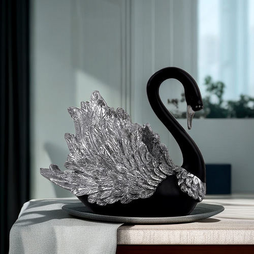 European couple swan ornaments wedding new house living room entrance wine cabinet TV cabinet home decoration resin crafts