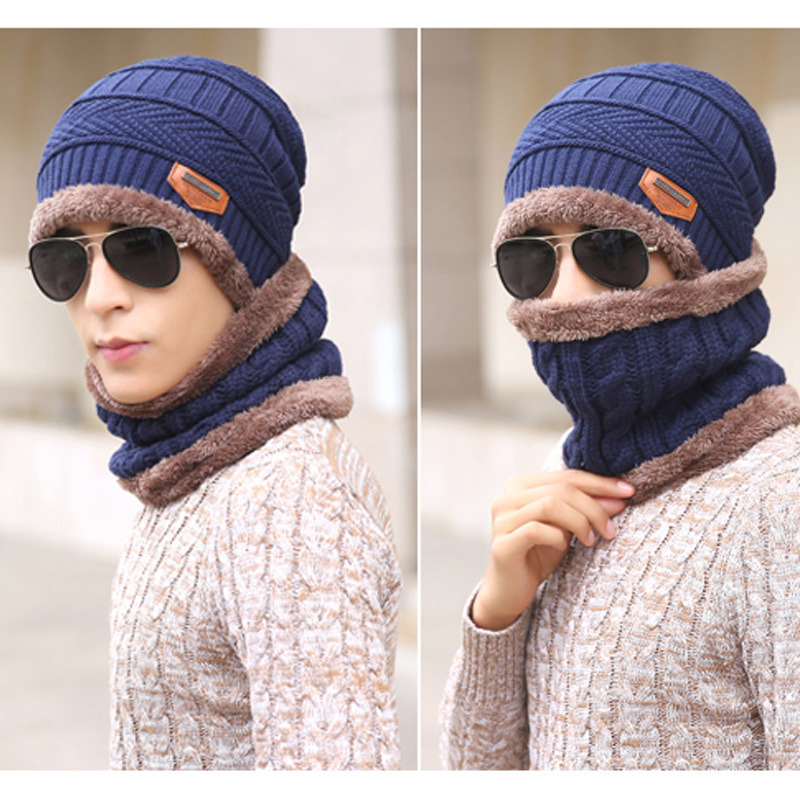 Korean Woolen Cap And Velvet Pullover Cap Outdoor Windproof Earmuffs Warm Knitted Hat Men display picture 4