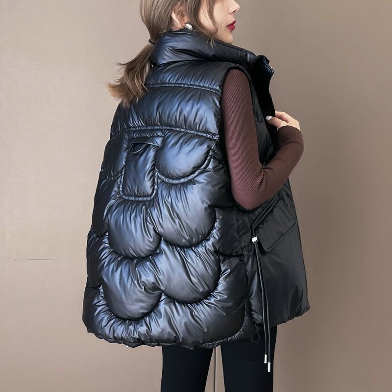 Chaleco de mujer para invierno, chaleco acolchado con cordón_voghion.com