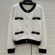 毛茸纱线圆领针织衫 复古少女风显瘦百搭短款开衫秋冬 AW85598