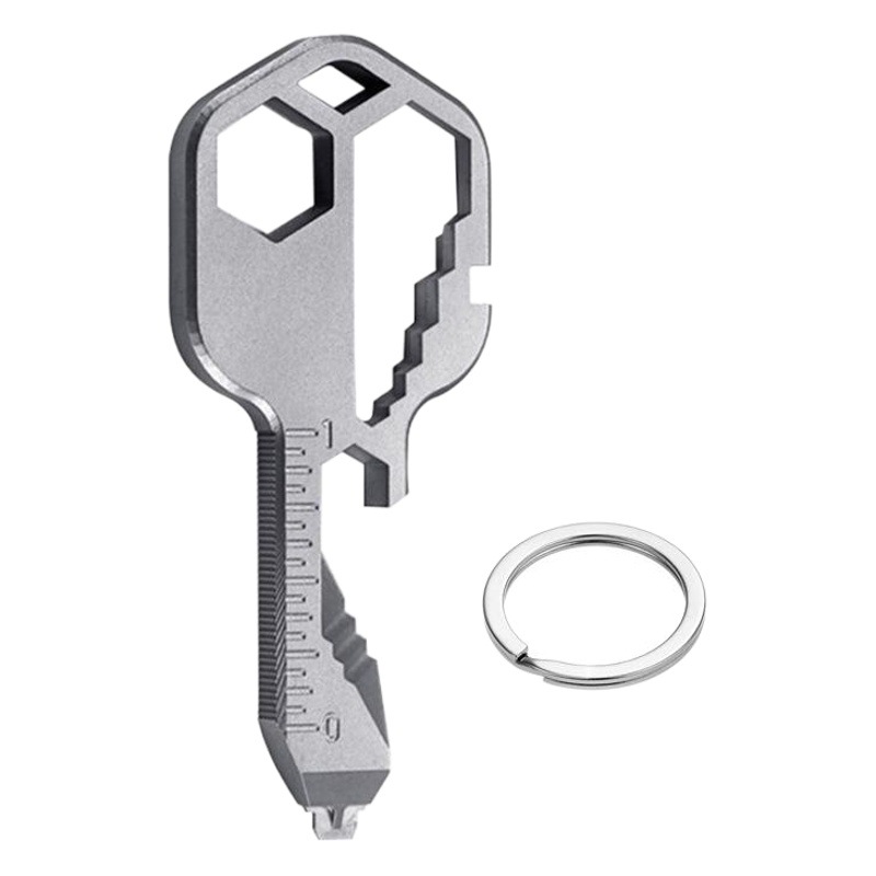 Multifuncional 24-en-1 llavero de acero inoxidable colgante de dibujos animados accesorios creativo simple abrebotellas herramienta al por mayor