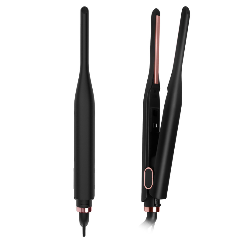 Cross-Border Constant Temperature Mini Portable Narrow Version Hair Straightening Splint Hair Straightener Curling Iron Curling Wand Straight and Curling Dual-Purpose Instant Noodles