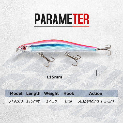 Manufacturer wholesale cross-border long-range suspension magnetic minnow 11.5cm/17.5g lure bait bionic fish bait