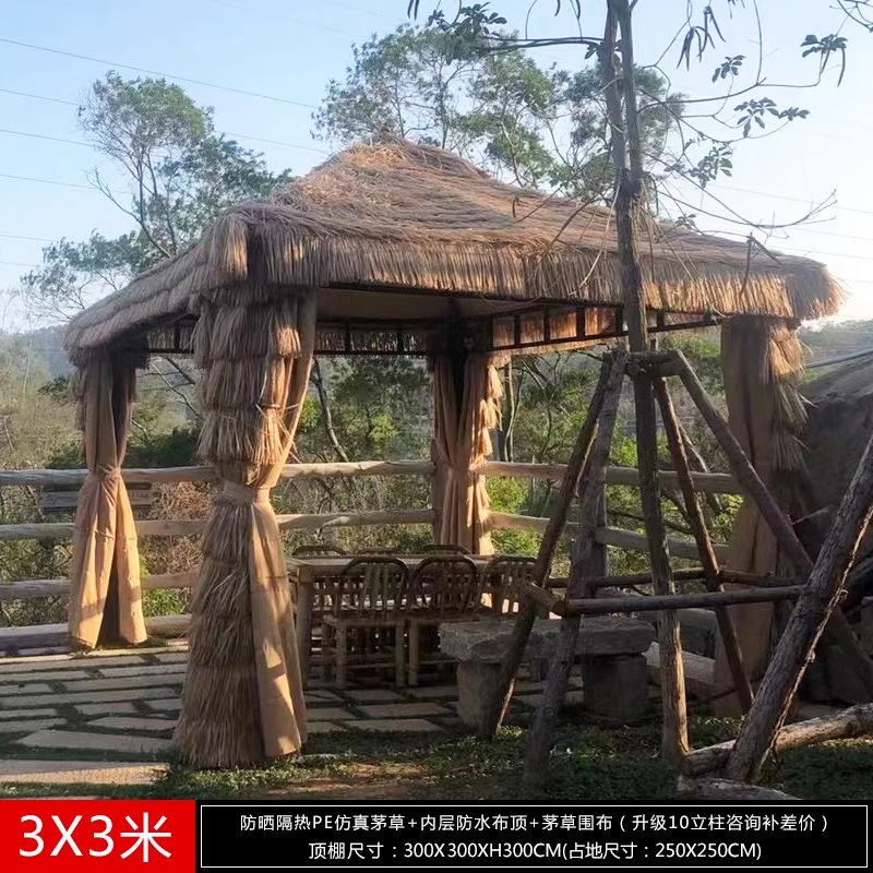 Pabellón al aire libre, techo galvanizado, pabellón de cuatro pilares, patio, jardín, techo, toldo de ocio, gran dosel de lluvia