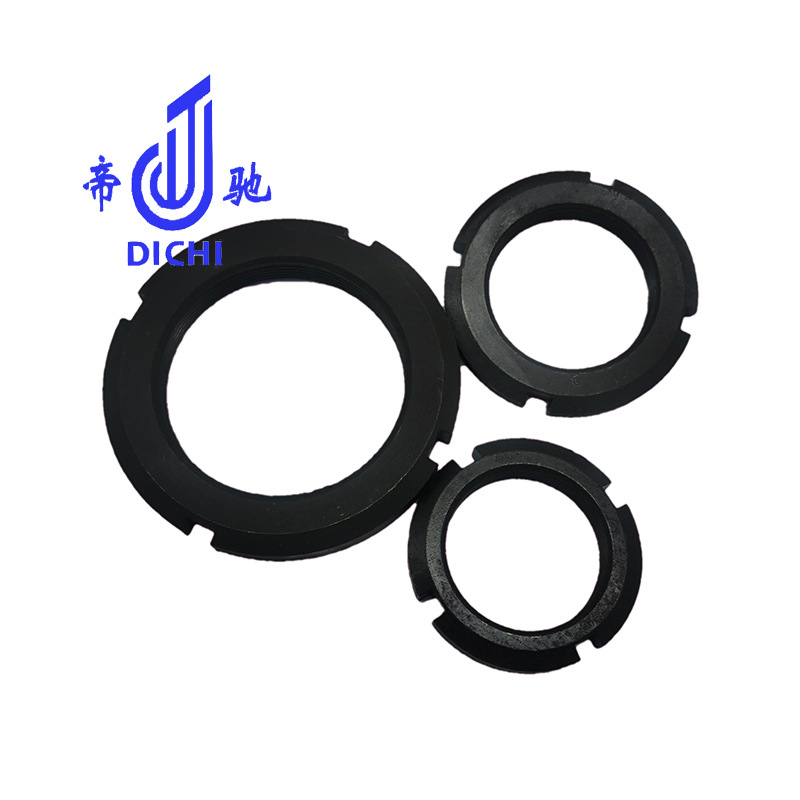 帝驰紧固件GB812圆螺母开槽圆螺母发黑锁紧