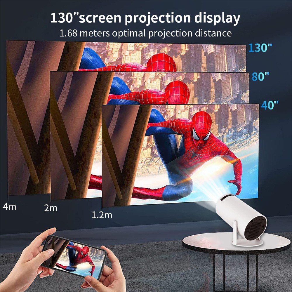Proyector HY300 doméstico mini portátil de alta definición soporte de pantalla inalámbrica