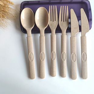 Thickened Long-Handled Disposable Tableware Carbonized Bamboo Chopsticks Spoon Set Takeaway Bibimbap Pizza Pasta Fruit Salad Fork