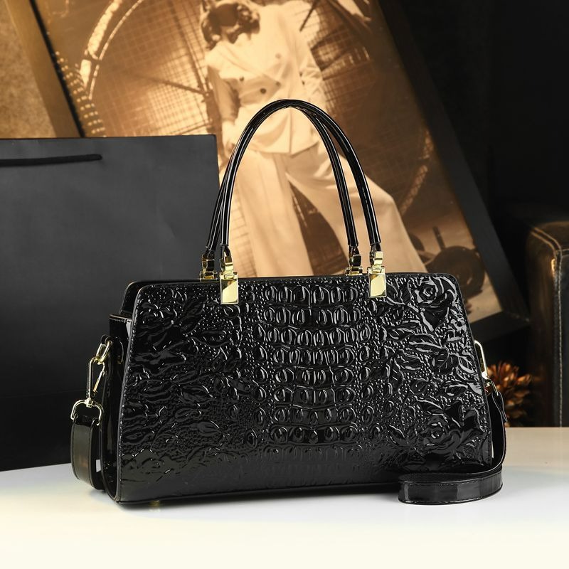 Bolso de mujer con estampado de cocodrilo 2025 nuevo temperamento de moda moda todo fósforo bolso casual mensajero de un solo hombro