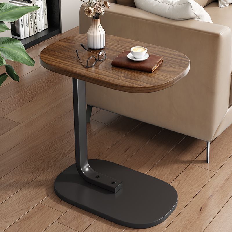 Tendencia de la mesa lateral móvil de color negro de madera pequeña mesa de té sofá sala de estar mesa lateral del dormitorio mesa pequeña de cabezal de cama