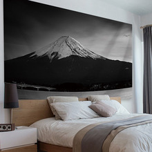 4WAZ批发现代简约富士山墙面装饰超大背景布客厅沙发卧室壁挂毯床