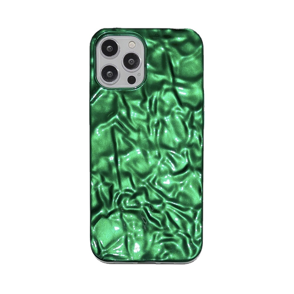 Emerald tin foil suitable for iPhone14Promax Apple 13 mobile phone case 12 irregular tin foil plating 11 soft_voghion.com