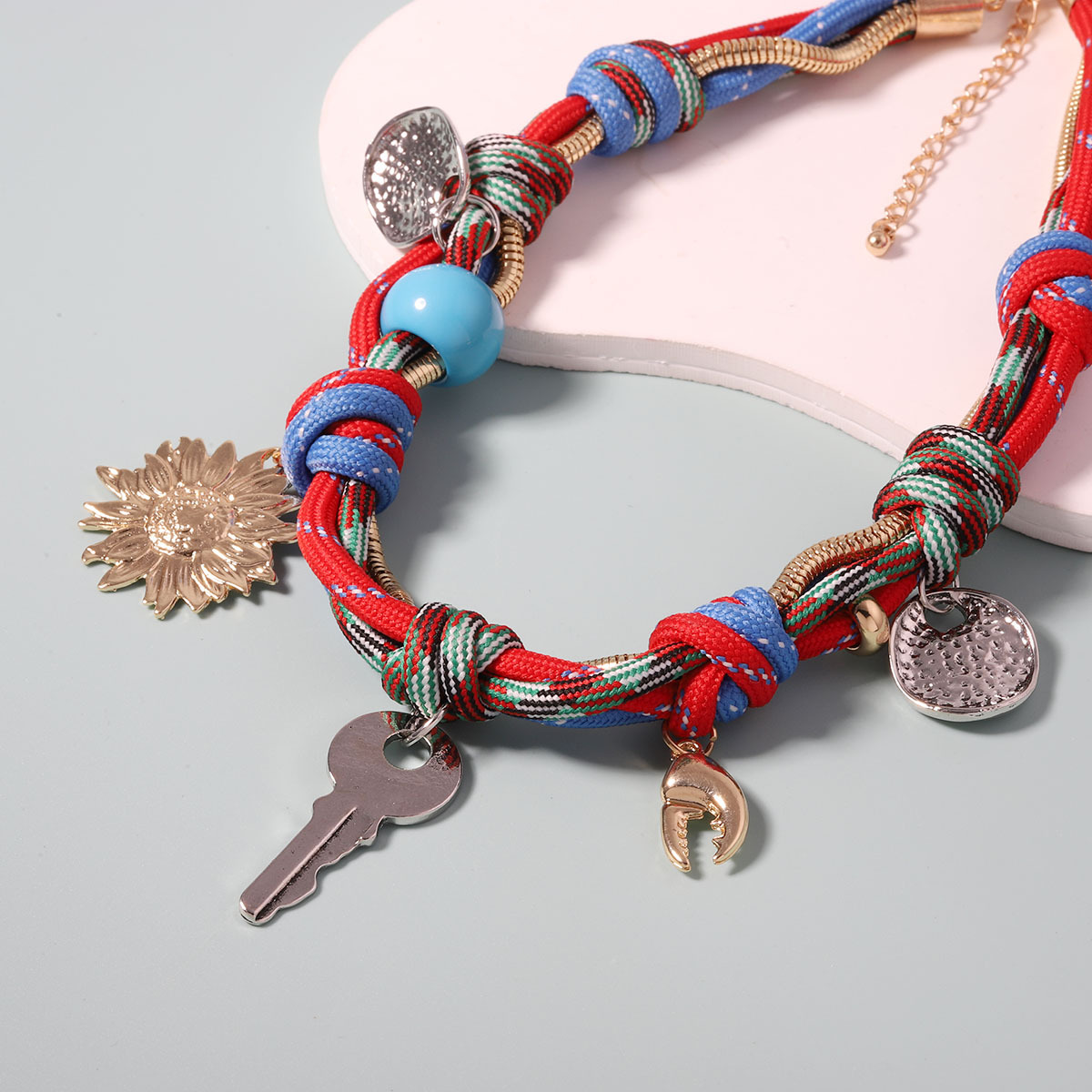 Holiday, Travel Occasion Zinc alloy Material Retro Ethnic Style Key Handmade Zinc Alloy Pendant Necklaces Wholesale