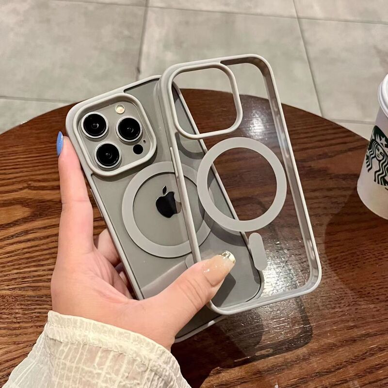 iPhone16Eマカロン肌触りチタンオリジナルカラー磁気吸着5携帯電話ケース、Apple 17PROMAXアクリルケースに最適|undefined