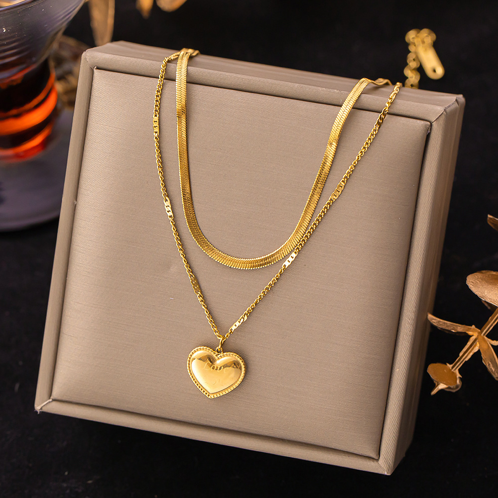 Acero de titanio elegante luz de lujo chapado en oro exquisito collar sin desvanecimiento de las mujeres del todo-fósforo de moda Red Cadena de clavícula de moda fábrica