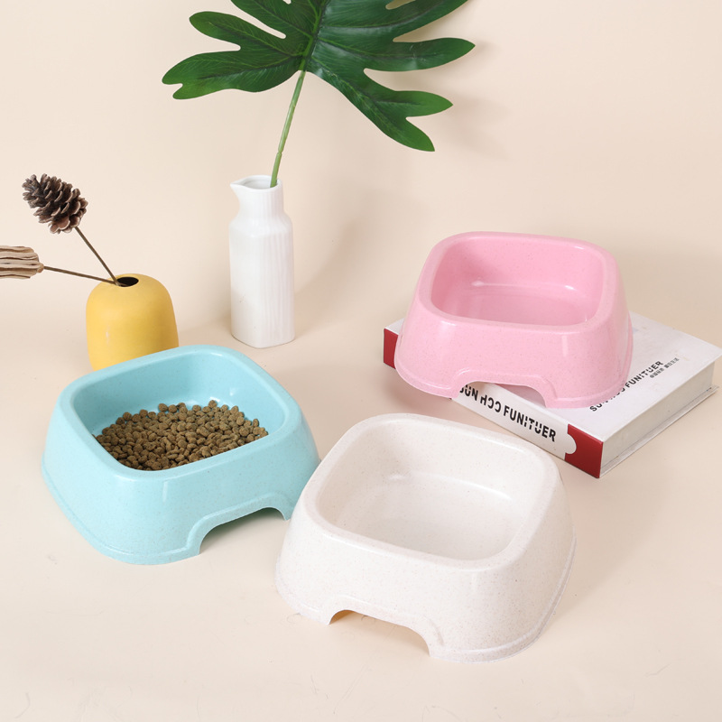 Pet Square tazón de comida gato perro tazón de comida tazón para beber ecológico caramelo color gato tazón de comida para mascotas