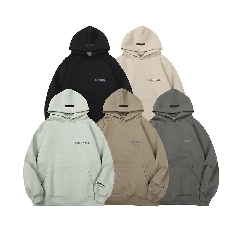 Essentials Trendy New Style Hoodie with Simple Letter Logo on the Chest Fog Jacket for Men and Women