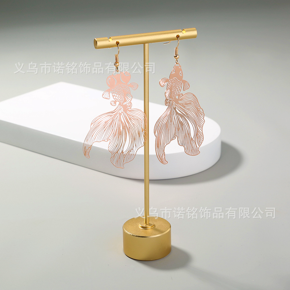 Chinese Style Goldfish Long Earrings display picture 2