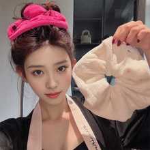 超大毛巾发圈干发大肠发圈女气质简约秋冬丸子头枕头毛绒头绳头饰