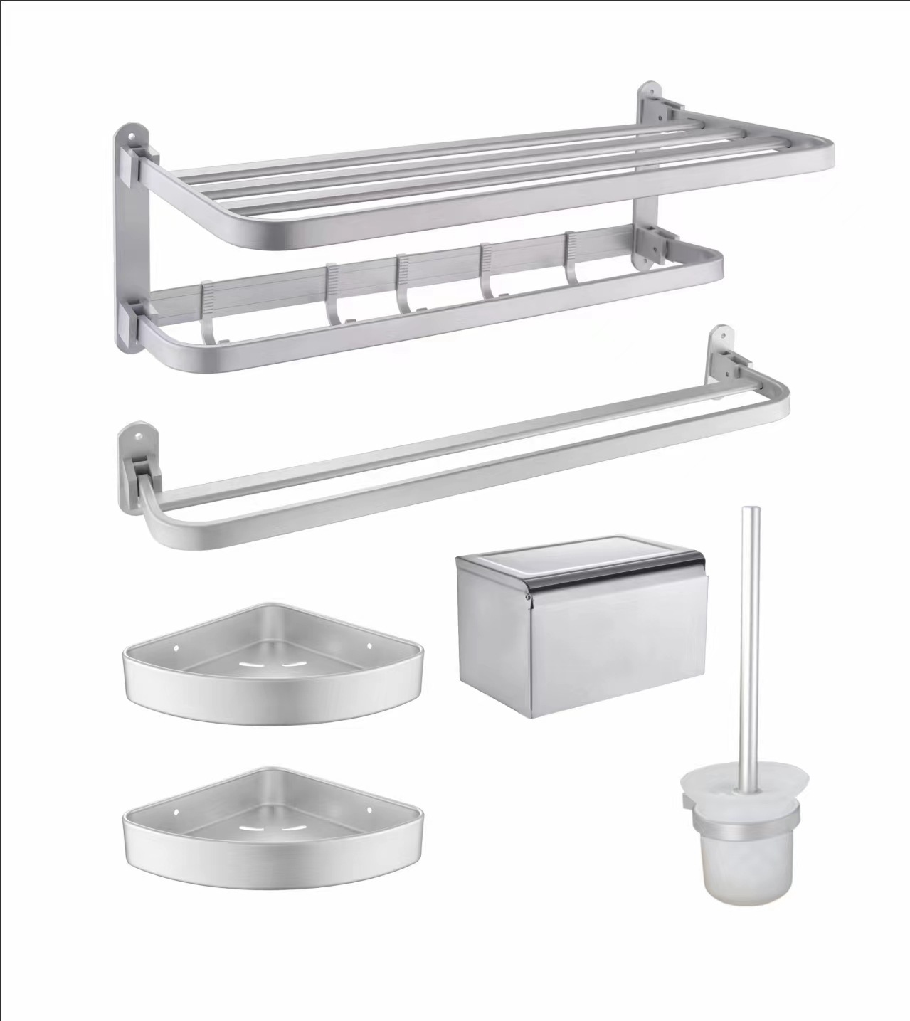 B형 - 실버 수건걸이 5종 세트