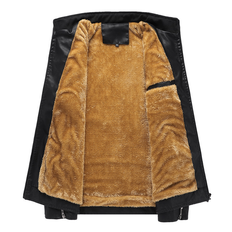 Large European size PU men's leather with fat and oversized jacket 2188_voghion.com