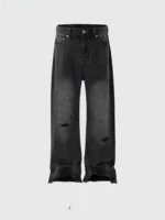 Mijko мужские женские штаны Sluting pants волосы мужчины и женщины тот же кот должен пробить дыру прилив лазерные штаны ноги джинсы джинсы