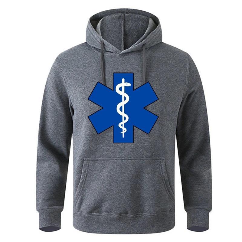 EMT ambulance Printing Hoodies Mens Personality Fashion Hood