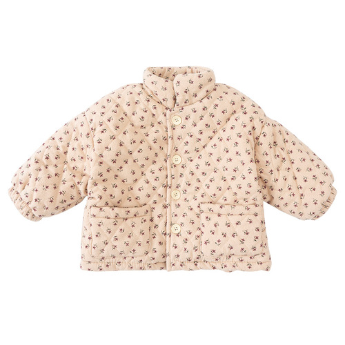 Girls' cotton-padded jackets with velvet and thickened autumn and winter warm style cotton-padded jackets children's clothing cotton-padded jackets  new baby coats