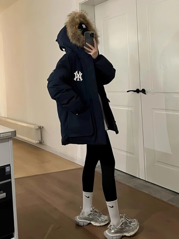 MLB羽绒服男女25秋新款NY复古防水防泼水工装风鹅绒外套|undefined