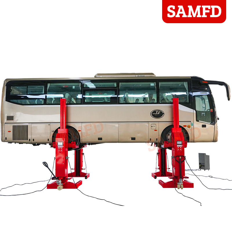 Elevador de cuatro columnas móvil de soporte neumático elevador de mantenimiento de automóviles de autobús camión equipo hidráulico de camión