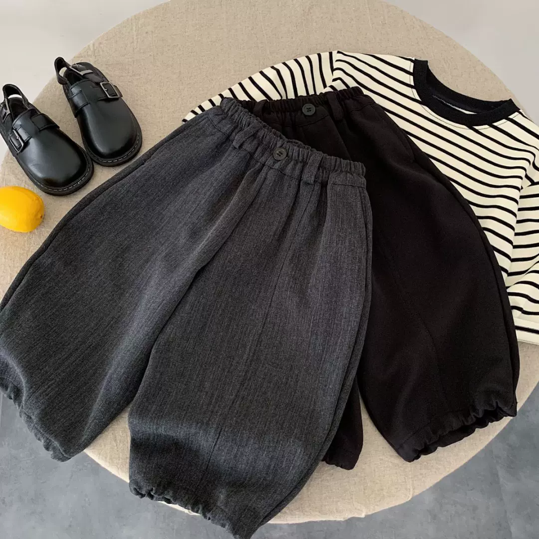 童裤2025秋季新款童装男童女童一粒扣西装阔腿休闲裤宝宝长裤潮