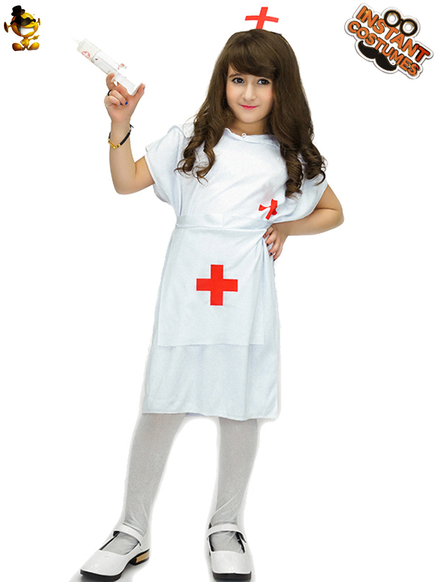 Halloween niños niña linda enfermera Cosplay traje niñas carnaval fiesta médico traje image 3