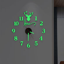 免打孔夜光挂钟卧室静音钟表客厅diy挂表家用3d时钟创意立体壁钟