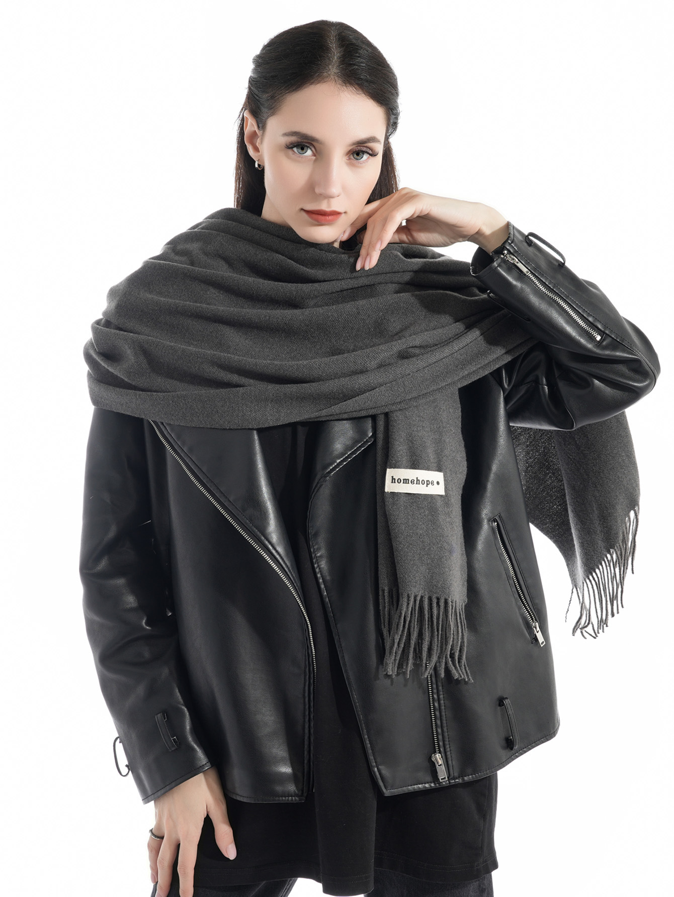 2024 Herbst und Winter Ethno-Stil Leopardenmuster Kurzer Quastengewebter Wollschal für Frauen Warmer Schalschal_voghion.com