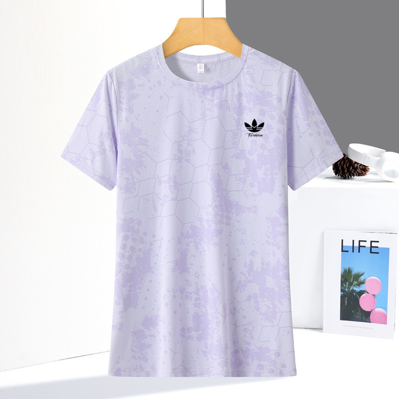 Summer Clover Sports Quick-Drying Short-Sleeved Women's Round-Neck Thin Running Clothing Lightweight Sweat-Absorbent Breathable Ice Silk T-Shirt Summer Clover Sports Quick-Drying Short-Sleeved Women's Round-Neck Thin Running Clothing Lightweight Sweat-Absorbent Breathable Ice Silk T-Shirt