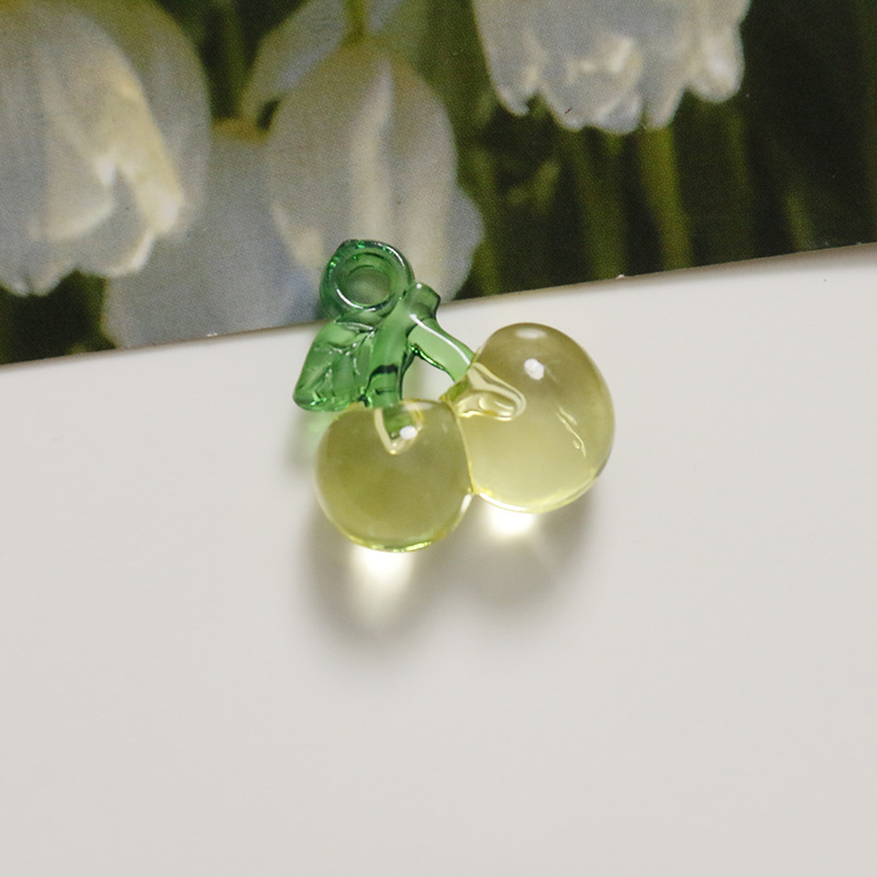2g Weight Pendant Jewelry Making Type 20*20mm Jewelry Making Size DIY Jewelry Accessories Classification 1 Piece Quantity Acrylic Material Cherry Pattern Cute Style 1 Piece 20*20mm Arylic Cherry Pendant 9