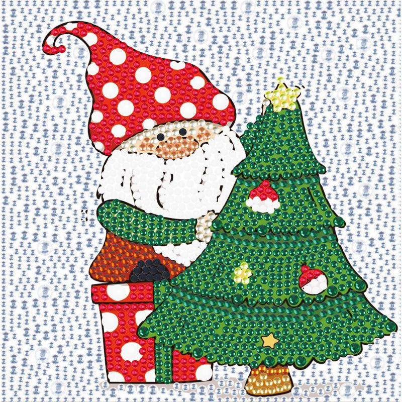 Diamante 5D dibujos animados transfronterizos para niños Papá Noel lindo muñeco de nieve DIY diamante pegatinas tamaño taladro