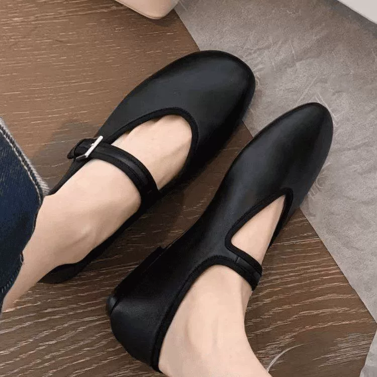 2025 новый маленький ароматный ветер дикая мягкая подошва балетная обувь женская пряжка плоская подошва Mary Jen балетная обувь