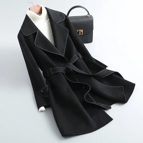 Winter Korean Version Double-Faced Wool Coat Cashmere Coat Women's Medium-Long Length Stylish Wool Outerwear