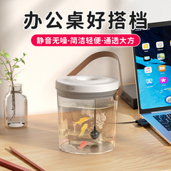 便携式注氧气鱼缸手提鱼缸玩具鱼缸儿童鱼缸透明PC塑胶鱼缸